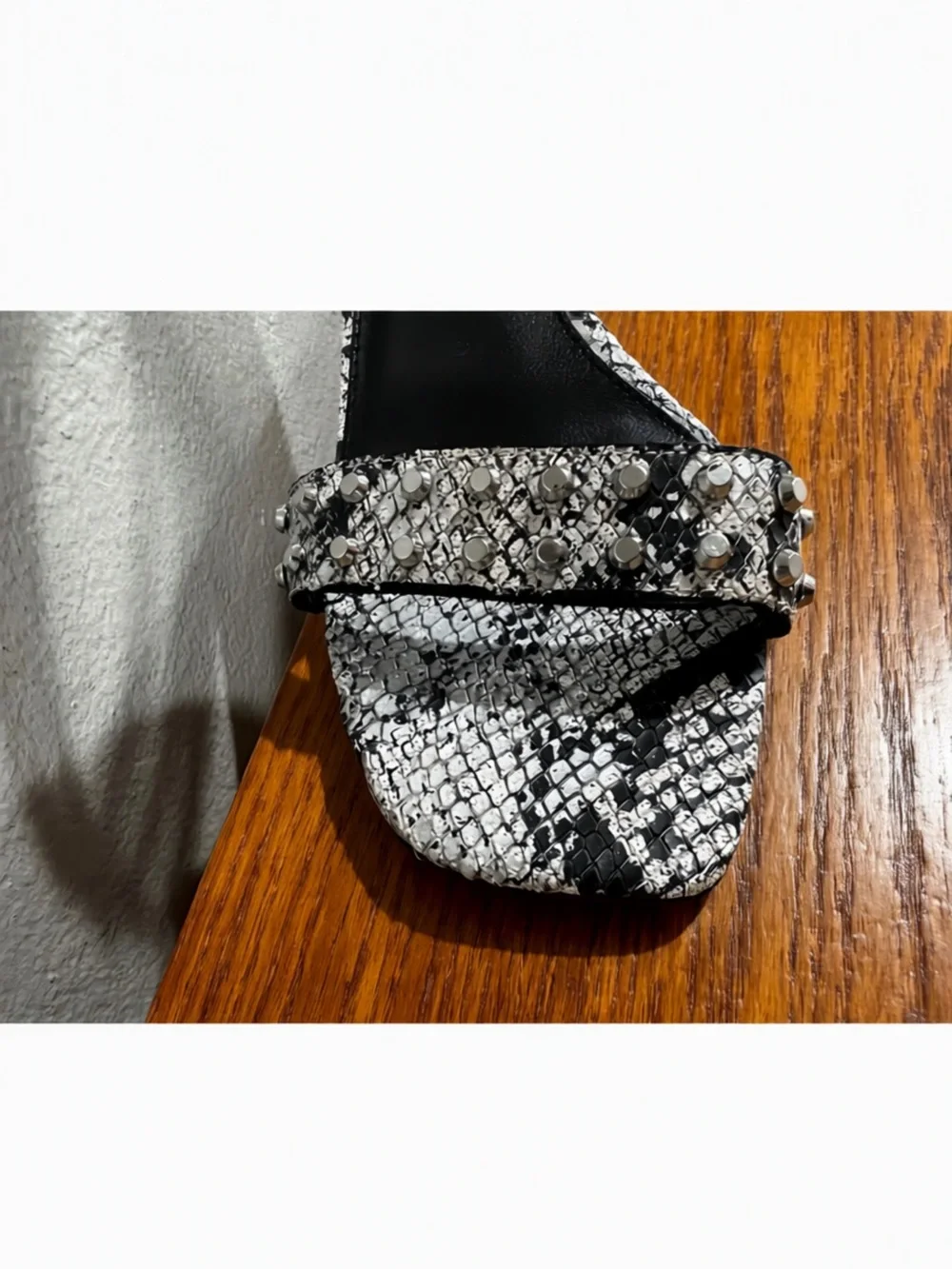 Vince Camuto Crystal-Embellished Silver Snake-Print Ankle-Strap Heel